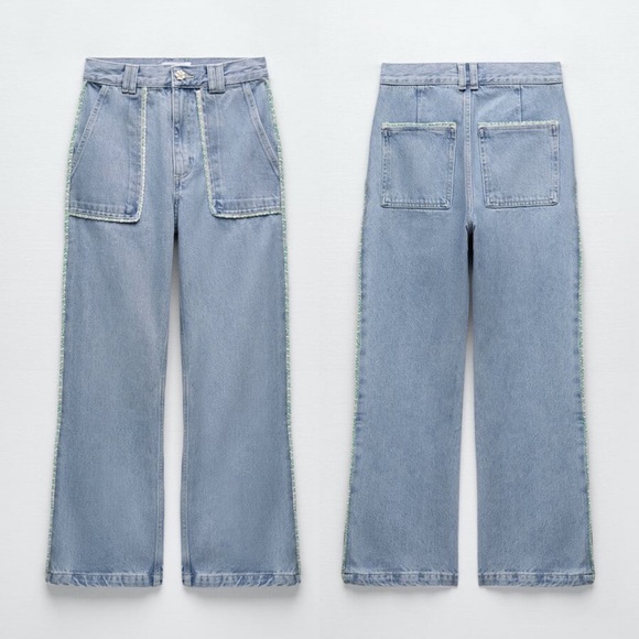 LAST🔥Zara Denim Matching 2 Piece Set! Stitch & Rhinestone Detail. - Picture 13 of 15